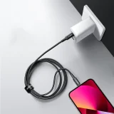 MFI-tanúsítvánnyal rendelkező kábel iPhone-hoz, USB-C – Lightning, 30 W, 3 A, 1,8 m, fekete 11