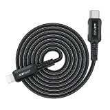 MFI-tanúsítvánnyal rendelkező kábel iPhone-hoz, USB-C – Lightning, 30 W, 3 A, 1,8 m, fekete 7