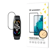 Izdržljivo kaljeno staklo za cijeli zaslon s okvirom za Xiaomi Mi Band 8, puna ljepljiva traka, crna
