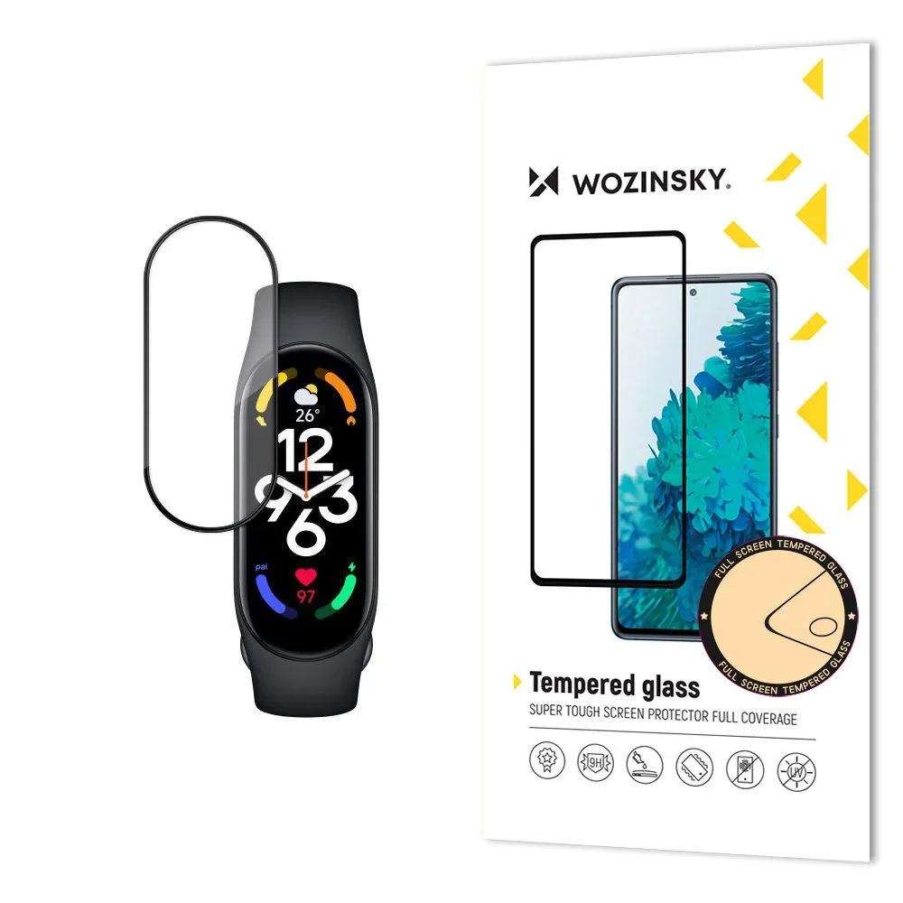Izdržljivo kaljeno staklo za cijeli zaslon s okvirom za Xiaomi Mi Band 8, puna ljepljiva traka, crna Izdržljivo kaljeno staklo za cijeli zaslon s okvirom za Xiaomi Mi Band 8, puna ljepljiva traka, crna