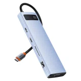 11-in-1 USB-C–USB-C PD hub adapter 4x USB, HDMI, VGA, AUX, RJ45, SD és TF portokkal, szürke 8