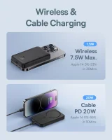 Mini power bank 5000mAh 20W + USB-C kábel 20V / 3A, fekete 9