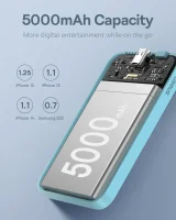 Mini power bank 5000 mAh 20 W + USB-C kábel 20 V / 3 A, kék 8