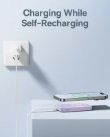 5000 mAh-s, 20 W-os mini power bank + lila USB-C kábel 20 V / 3 A 10