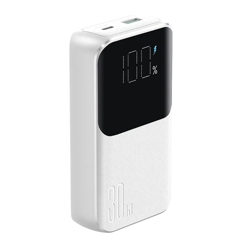 10000 mAh-s mini power bank beépített kábelekkel JR-PBC06 30 W Fehér 10000 mAh-s mini power bank beépített kábelekkel JR-PBC06 30 W Fehér