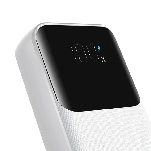 10000 mAh-s mini power bank beépített kábelekkel JR-PBC06 30 W Fehér