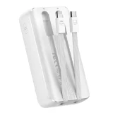 10000 mAh-s mini power bank beépített kábelekkel JR-PBC06 30 W Fehér 3
