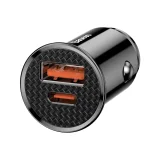 Pametni punjač za automobil s USB i USB-C QC PD priključcima, crni 3
