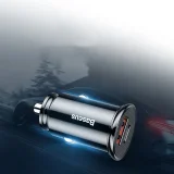 Pametni punjač za automobil s USB i USB-C QC PD priključcima, crni 7