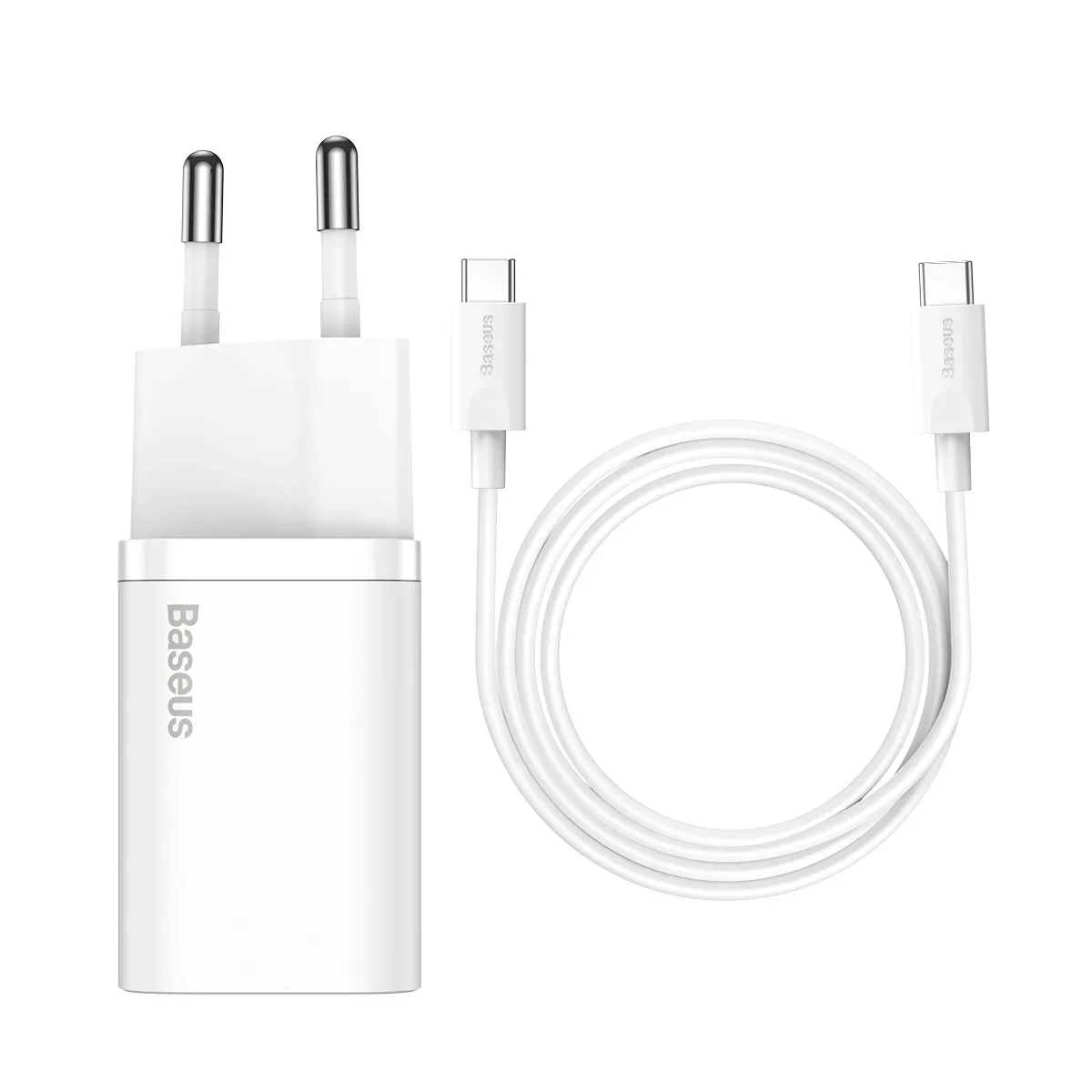 Si 25 W-os, 3 A-es gyors hálózati töltő 1 m-es fehér USB-C kábellel