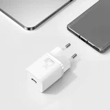 Si 25 W-os, 3 A-es gyors hálózati töltő 1 m-es fehér USB-C kábellel 10
