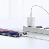 Si 25 W-os, 3 A-es gyors hálózati töltő 1 m-es fehér USB-C kábellel 11