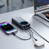 30 000 mAh 65 W 3 A USB/USB-C digitális power bank, fekete 10