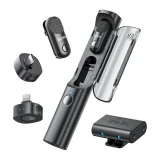 MAGIC-02 4 az 1-ben 2,4 GHz-es USB-C vezeték nélküli mikrofonkészlet – fekete