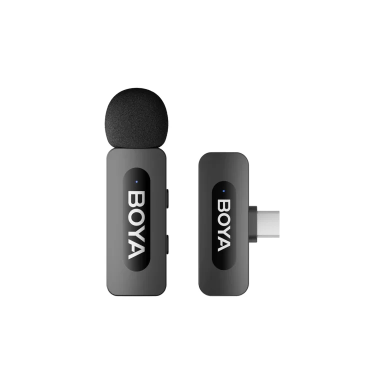 120 dB-es, 2,4 GHz-es USB-C vezeték nélküli kapcsos mikrofon – fekete
