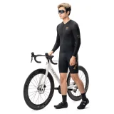 Cyklistický dres Diamond s dlhým rukávom, veľkosť XS – čierny 2