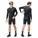 Cyklistický dres Diamond s dlhým rukávom, veľkosť XS – čierny 4
