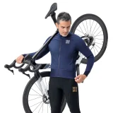 Zweilagige Winter-Fleece-Radjacke, Größe M – blau 3