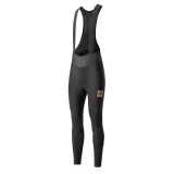 Lange Fleece-Radhose mit Träger und Polster, Größe S – schwarz
