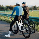 Lange Fleece-Radhose mit Träger und Polster, Größe S – schwarz 11