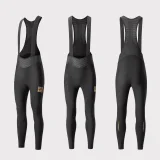 Lange Fleece-Radhose mit Träger und Polster, Größe S – schwarz 2