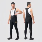 Lange Fleece-Radhose mit Träger und Polster, Größe S – schwarz 3