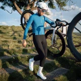 Lange Fleece-Radhose mit Träger und Polster, Größe S – schwarz 9