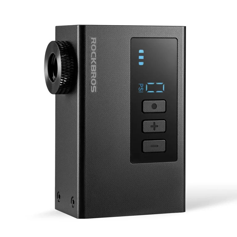 420 mAh-s, 120 psi-es, LED-es, akkumulátoros kerékpárpumpa – fekete