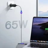 65 W-os GaN USB-A–USB-C fali töltő 100 W-os USB-C kábellel (1,2 m) – fekete 11