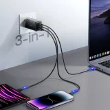 65 W-os GaN USB-A–USB-C fali töltő 100 W-os USB-C kábellel (1,2 m) – fekete 9