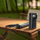 2 az 1-ben gumiabroncs-felfújó zseblámpával és 6000 mAh-s, 75 W-os powerbankkal – fekete 9
