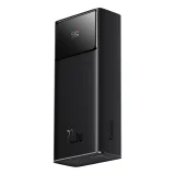 30000 mAh-s, 22,5 W-os power bank USB-A–USB-C 3 A-es, 30 cm-es kábellel – fekete