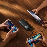30000 mAh-s, 22,5 W-os power bank USB-A–USB-C 3 A-es, 30 cm-es kábellel – fekete 10