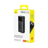 30000 mAh-s, 22,5 W-os power bank USB-A–USB-C 3 A-es, 30 cm-es kábellel – fekete 4