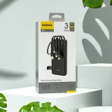 K11 10000 mAh-s powerbank beépített kábelekkel – fekete 4