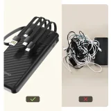 K11 10000 mAh-s powerbank beépített kábelekkel – fekete 7