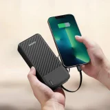 K11 Pro 20000 mAh Power Bank beépített kábelekkel - fekete 2