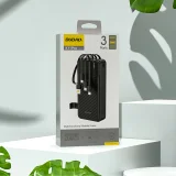 K11 Pro 20000 mAh Power Bank beépített kábelekkel - fekete 4