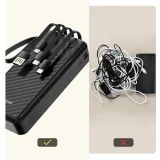 K11 Pro 20000 mAh Power Bank beépített kábelekkel - fekete 7