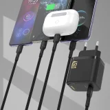GaN fali töltő USB-C kábellel, 45 W – fekete 3