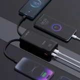 20000 mAh-s, 22,5 W-os PD USB-C/USB-A powerbank beépített iPhone Lightning–USB-C kábellel – fekete 5