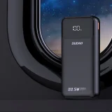20000 mAh-s, 22,5 W-os PD USB-C/USB-A powerbank beépített iPhone Lightning–USB-C kábellel – fekete 6