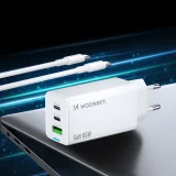GaN USB-A–USB-C fali töltő USB-C kábellel, 65 W – Fehér 11