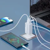 GaN USB-A–USB-C fali töltő USB-C kábellel, 65 W – Fehér 7