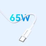 GaN USB-A–USB-C fali töltő USB-C kábellel, 65 W – Fehér 8