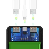 Wpower WPBBK-2 10000 mAh-s power bank USB-A USB-C - Fekete 5