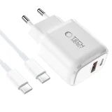 NCA30 USB-A USB-C PD QC 30 W-os fali töltő 1 m-es USB-C kábellel – fehér 3
