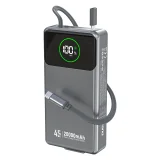 K31 Pro 20000 mAh-s powerbank behúzható 45 W-os USB-C kábellel – szürke