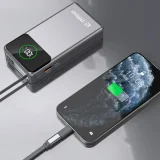 K31 Pro 20000 mAh-s powerbank behúzható 45 W-os USB-C kábellel – szürke 10