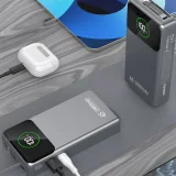 K31 Pro 20000 mAh-s powerbank behúzható 45 W-os USB-C kábellel – szürke 4